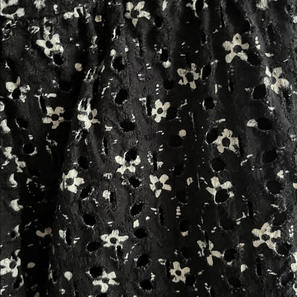 Anthropologie Maeve Lillianne Navy Blue Floral Eyelet Mini Dress size L - Picture 3 of 8